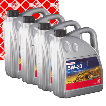 20L febi 32943 5W-30 Motor&ouml;l f&uuml;r MB 229.51/52 dexos2 VW 502/505.00 Fiat 9.55535-S3