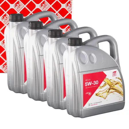 20L febi 108361 5W-30 Motor&ouml;l f&uuml;r MB 266.51/52 MB 229.31/51 RN0720 RN17 Fiat 9.55535-S4