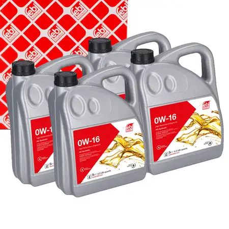 20L febi 184887 0W-16 Motor&ouml;l f&uuml;r API SN+ / SP/RC ILSAC GF-6B MITSUBISHI TOYOTA