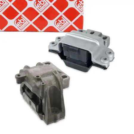 2x febi Motorlager f&uuml;r VW Passat B6 B7 Superb 2 1.8 TSI 2.0 FSI 1.9 TDI mit Schaltgetriebe