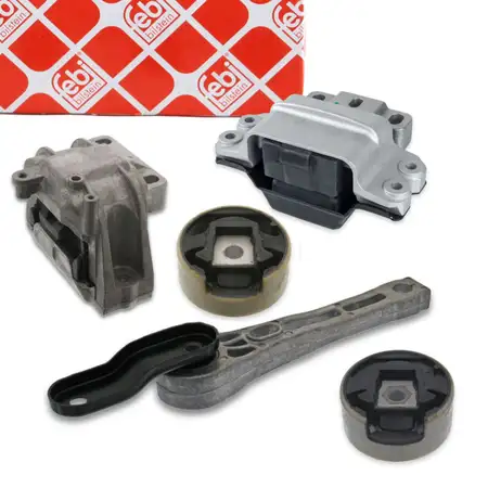 febi Engine Mount Set for VW Passat B6 1.9 TDI 105 hp 2005&ndash;2010 with manual transmission