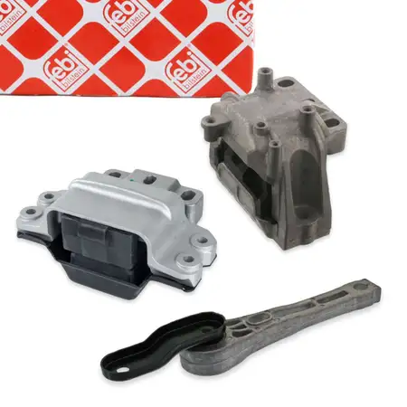 3x febi Motorlager f&uuml;r VW Passat B6 B7 1.6/2.0 TDI 105/110 PS mit Schaltgetriebe