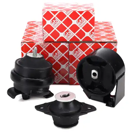 3x febi Motorlager f&uuml;r VW Golf 2 Jetta 2 1.0 1.3/Cat 1.8 Syncro/GTI 16V vorne + hinten