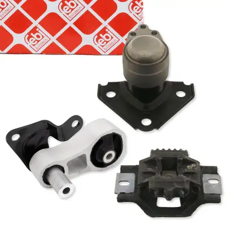 3x febi Motorlager Set f&uuml;r FORD Fiesta 5 MK5 Fusion 1.25/1.4/1.6 16V mit Schaltgetriebe