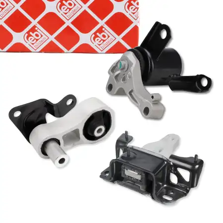 3x febi Motorlager Motorhalter Set f&uuml;r FORD Fiesta 6 1.25 1.4 1.6 mit 5-Gang