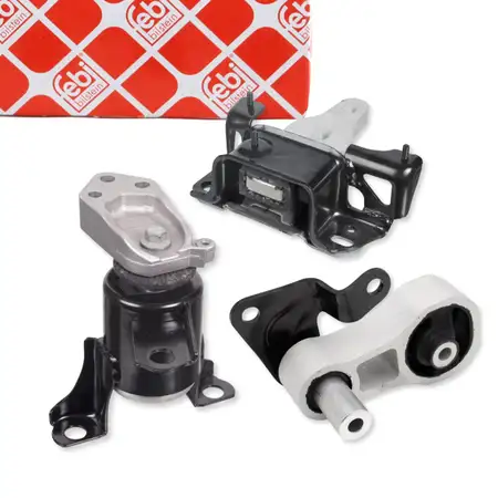 3x febi Motorlager Motorhalter Set f&uuml;r FORD Fiesta 6 B-Max 1.4/1.5/1.6 TDCi mit
