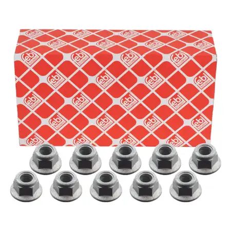 10x febi 14392 Mutter M12x1,5 f&uuml;r AUDI CUPRA PORSCHE SEAT SKODA VW