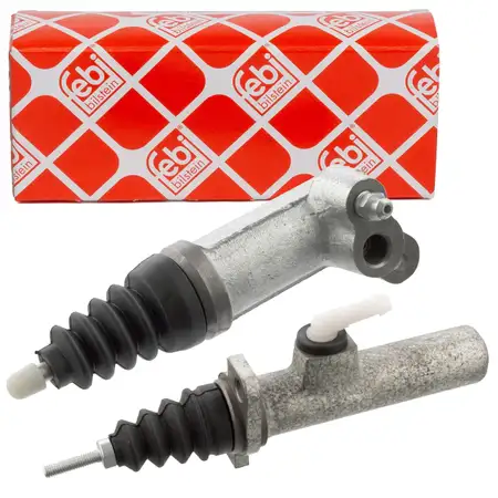 2x febi Nehmerzylinder + Geberzylinder Kupplung f&uuml;r AUDI 80 B4 90 Cabrio Coupe B3