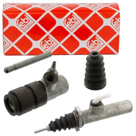 2x febi Nehmerzylinder + Geberzylinder Kupplung f&uuml;r AUDI Coupe B2 2.0 1.8/2.2 GT 08.1984