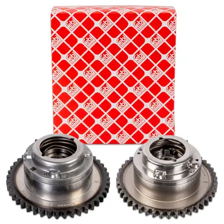 2x febi EINLASS+AUSLASS Nockenwellenversteller f&uuml;r MERCEDES W204 S204 W212 S212 R172 M271