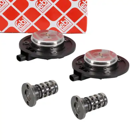 2x febi Zentralmagnet + 2x Steuerventil Nockenwellenverstellung f&uuml;r VAG 1.8/2.0 TFSI