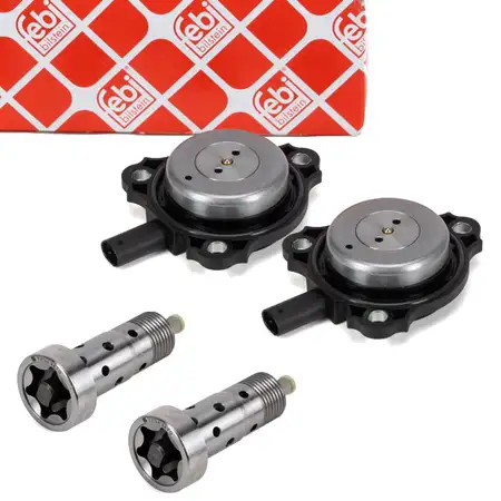 2x febi Zentralmagnet + 2er KOLBENSCHMIDT Steuerventil Nockenwelle f&uuml;r MERCEDES-BENZ