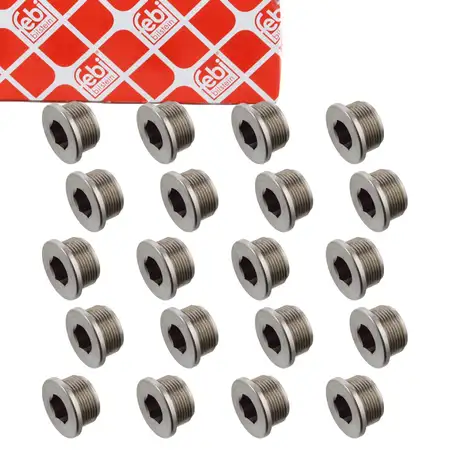 20x febi 03013 Oil drain plug M26x1.5 mm for MERCEDES A-, C-, E-, and G-Class 1309970032