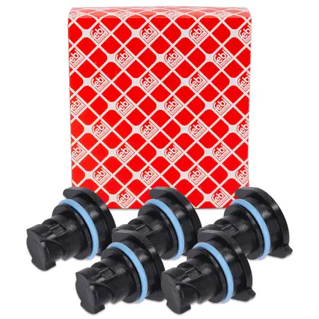 5x febi &Ouml;lablassschraube + Dichtung f&uuml;r OPEL AstraSTRA K Insignia B 1.5 CDTi/CRDI 12713651