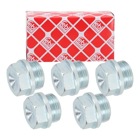 5x febi 198285 &Ouml;lablassschraube M22x1,5 f&uuml;r OPEL Arena Movano A RENAULT Master 2 Safrane 1