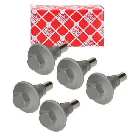 5x febi &Ouml;lablassschraube M14x1,5 f&uuml;r JAGUAR JDE41144 LAND ROVER