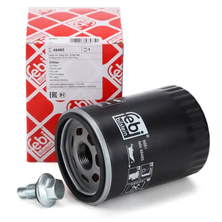 febi 48485 &Ouml;lfilter + &Ouml;lablassschraube f&uuml;r FORD Mustang MK6 5.0 V8 422 PS ab 07.2015