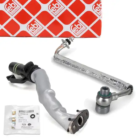 2x febi VOR+R&Uuml;CKLAUF &Ouml;lleitung Turbolader f&uuml;r OPEL Astra Insignia Mokka Zafira 1.4 Turbo