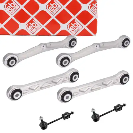 4x febi Querlenker Radaufh&auml;ngung + 2x Koppelstange f&uuml;r TESLA Model S 5YJS Hinterachse oben