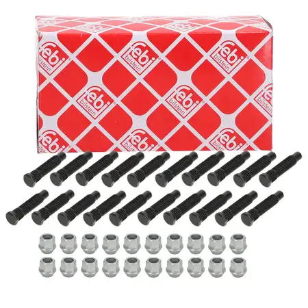 20x febi Radbolzen + Radmutter M12x1,5 f&uuml;r OPEL Astra K vorne + hinten