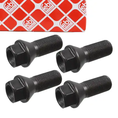 4x febi 46665 Radbolzen Radschraube M14x125mm 23mm f&uuml;r BMW 1er 3er X1-X6 MINI 36136890324