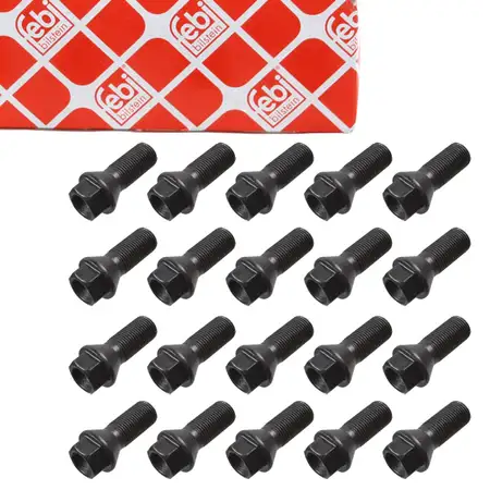 20x febi 46665 Radbolzen Radschraube M14x125mm 23mm f&uuml;r BMW 1er 3er 5er MINI 36136890324