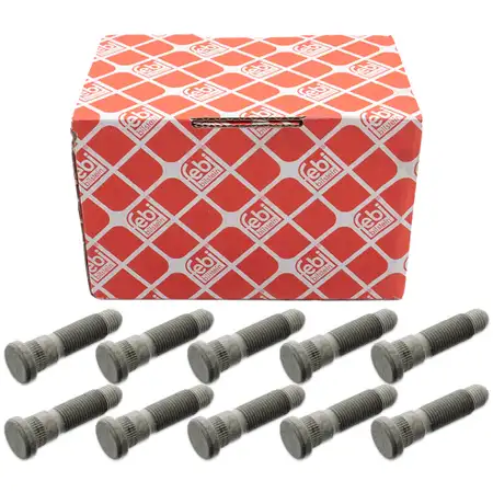 10x febi Radbolzen M14x1,5 f&uuml;r OPEL Insignia A B TESLA Model S (5YJS) SAAB 9-5 (YS3G)
