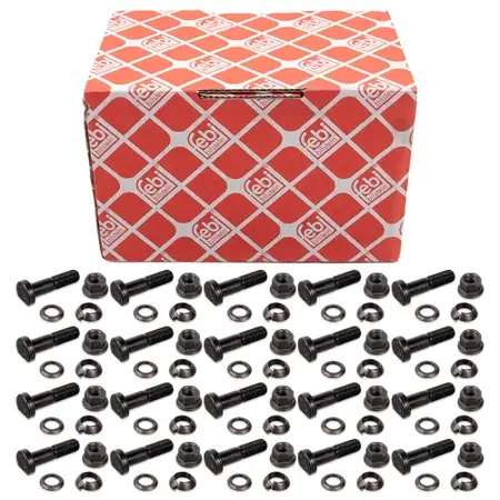 20x febi Radbolzen M14x1,5 + Radmutter f&uuml;r MERCEDES-BENZ Sprinter B906 vorne o. hinten