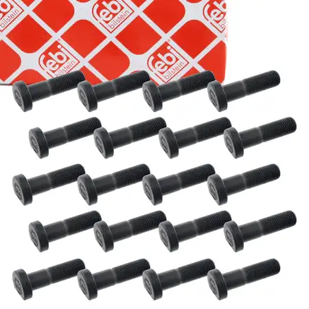 20x febi 03176 Radbolzen M14x1,5mm f&uuml;r MERCEDES W461 W463 Sprinter T1 VW LT Crafter vorne