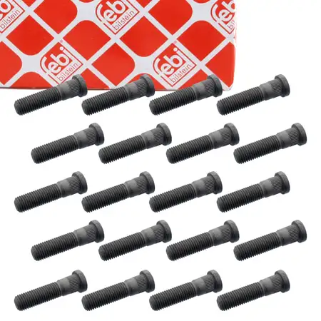 20x febi 100164 Radbolzen Stehbolzen M12x1,5mm f&uuml;r FORD Focus 3 MK3 vorne