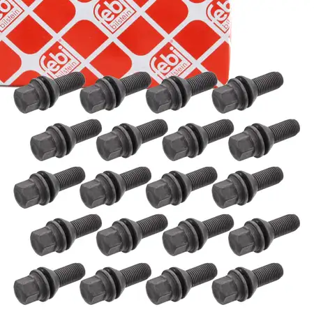 20x febi 36293 Radschraube M14x1,5mm f&uuml;r RENAULT Laguna 3 Espace 4 Latitude 8200473363