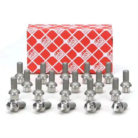 20x febi 23933 Radschraube M14x1,5mm f&uuml;r MERCEDES-BENZ W204 W211 W212 W221 R172