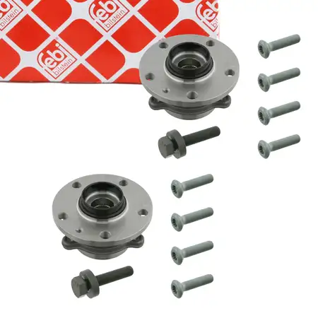 2x febi 27317 Radnabe f&uuml;r VW Golf 5 6 Passat B6 B7 Sharan Tiguan Touran A3 vorne o. hinten