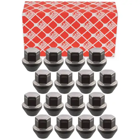 16x febi Radmutter M12x15mm f&uuml;r FORD Fiesta Focus Kuga Mondeo C-Max Ka VOLVO C30 S40 2