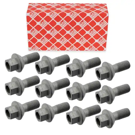12x febi M12x1,5 Radschraube f&uuml;r SMART Cabrio City-Coupe ForTwo 450 451 Roadster 452