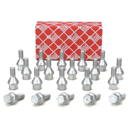 20x febi 32441 Radschraube M14x1,5mm f&uuml;r CITROEN Jumper FIAT Ducato PEUGEOT Boxer