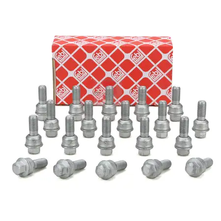20x febi 40606 Radschraube M14x1,5mm f&uuml;r AUDI A8 E-Tron Q3 Q5 Q7 Q8 VW Touareg CR7