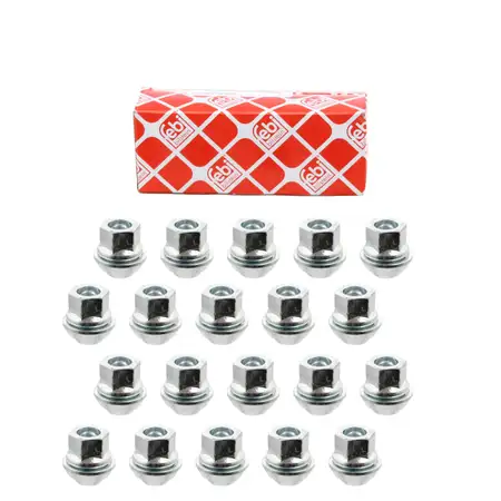 20x 07176 febi Radmutter M12x1,5mm f&uuml;r FORD Escort Fiesta Focus Mondeo C-Max Ka