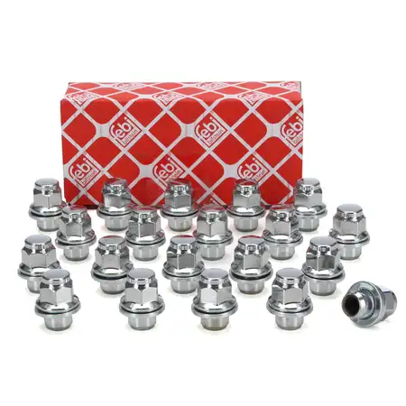 20x febi 26587 Radmutter M12x1,5mm f&uuml;r HYUNDAI KIA LEXUS MITSUBISHI TOYOTA