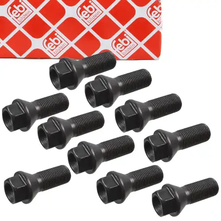 10x febi 46665 Radbolzen Radschraube M14x125mm 23mm f&uuml;r BMW 3er 5er X1-X6 MINI 36136890324