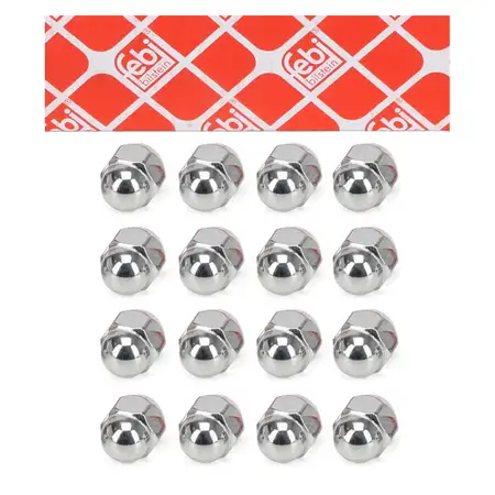 16 febi wheel nuts M12x1.25 for NISSAN Juke, Micra, Navara, Qashqai, X-Trail, and RENAULT Alaskan