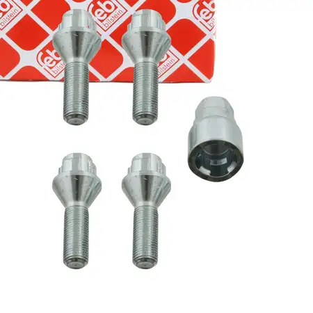 febi 27052 Felgenschloss Satz Radsicherung M12x125 f&uuml;r CITROEN FIAT PEUGEOT