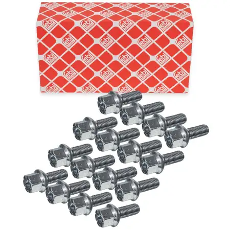 16x febi 46713 Radschraube M12x1,5mm f&uuml;r SEAT Mii SKODA Citigo VW Up WHT004899