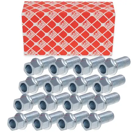 16x febi M14x1,5 Radschraube f&uuml;r VW Golf 3-8 AUDI A3 A4 B6-B9 SEAT Leon SKODA Octavia 1-4
