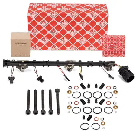 febi Anschlussleitung Pumpe-D&uuml;se ELRING Dichtungen Schrauben f&uuml;r VW T5 Touareg 7L 2.5 TDI