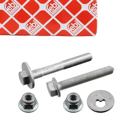 2x FEBI Exzenterschraube VW Golf 7 8 Passat B7 B8 Sharan Tiguan Touran A3 8Y Q3 hinten