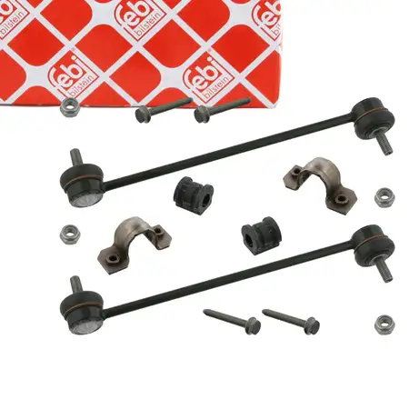 2x febi Koppelstange + Stabilisatorlager 18mm f&uuml;r VW Polo 4 5 8X Ibiza 3 4 Fabia 2 vorne