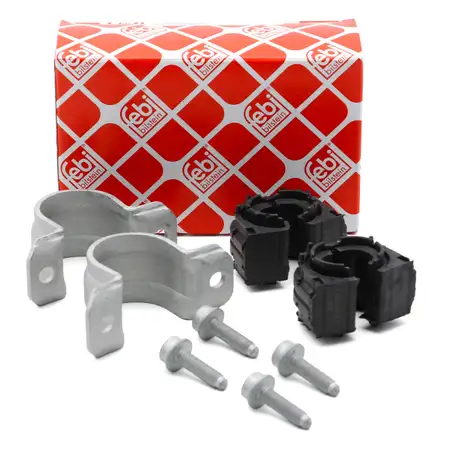 2x febi Stabilisatorlager 19mm + Halter f&uuml;r VW Golf 5 6 Passat B6 B7 Tiguan Touran hinten