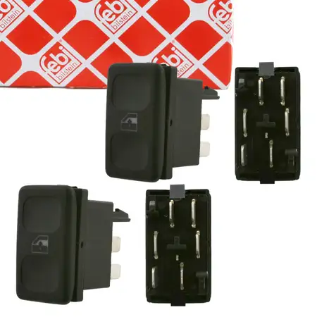 2x febi Schalter Fensterheber f&uuml;r VW Golf 2 Polo 6N SEAT 2 vorne/hinten 191959855 01C