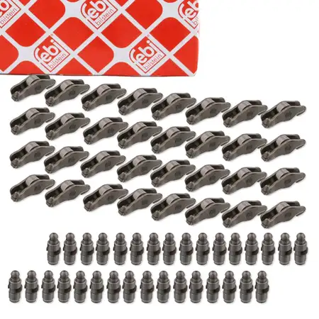 32x febi rocker arms + valve lifters for BMW 7 Series E38, E65, E66, E67, 740d, 745d, M67, E39, D44